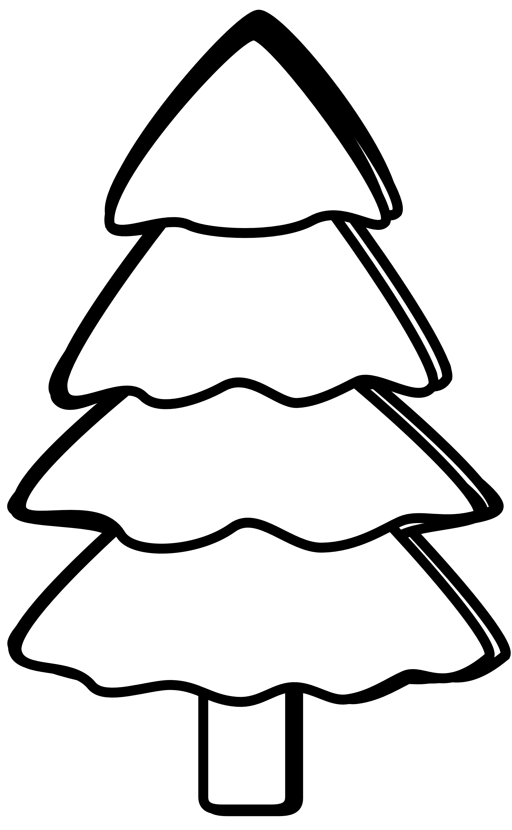 Plain christmas tree black and white clipart - ClipartFox