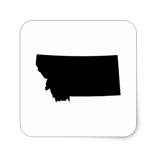 Montana State Outline Square Sticker | Zazzle