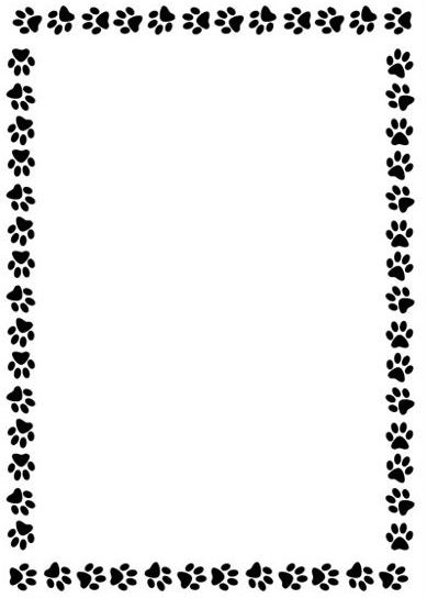 Blue paw print border clipart