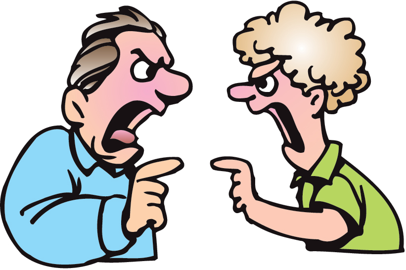 Two shouting people clipart