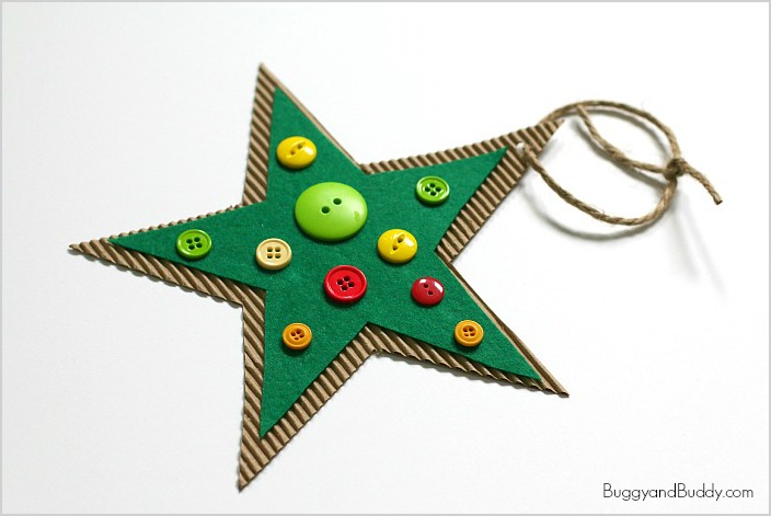 Button Star Christmas Ornament Craft for Kids Inspired by Corduroy ...