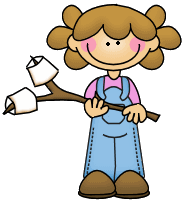 Camping girl clipart