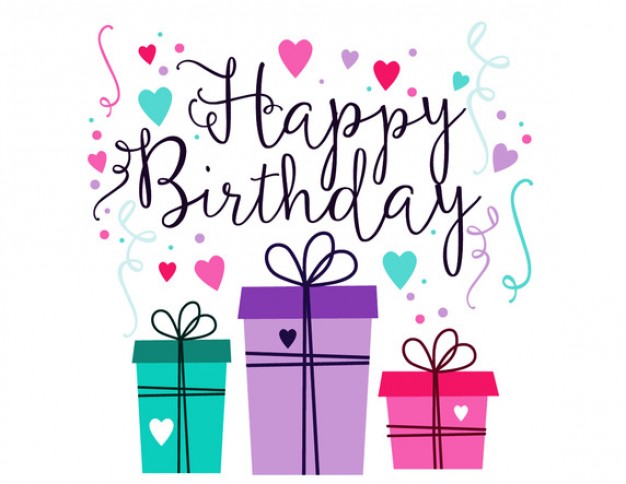 Happy birthday greeting card with confetti Vector | Free Download