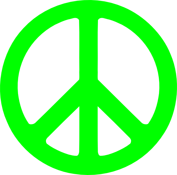 Neon Green Peace Sign clip art - vector clip art online, royalty ...