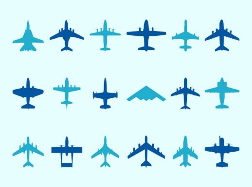 Airplane Silhouettes Set Vector - AI PDF - Free Graphics download