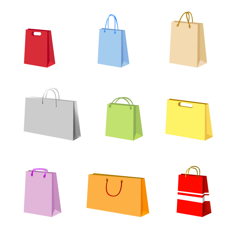 A variety of colorful clip art bag bags Free Vector