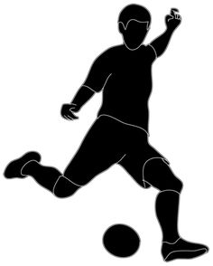 black white silhouette soccer player | Clipart
