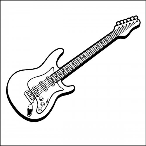 free guitar clipart black and white - photo #41