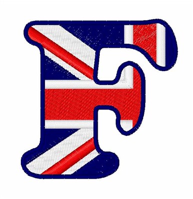 International Embroidery Design: British Flag Font F from Hopscotch