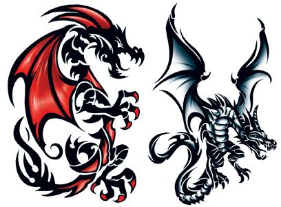 Leviathan Dragon Tattoos | TattooForAWeek.com - Temporary Tattoos 