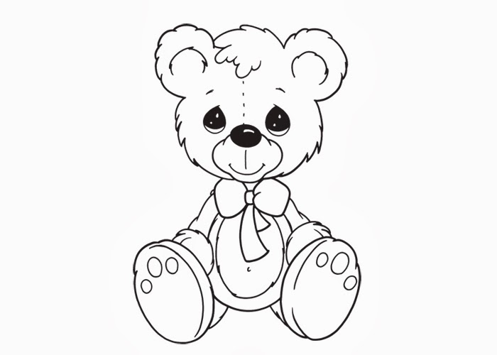 Page Teddy Bear Coloring And Butterfly | Hagio Graphic