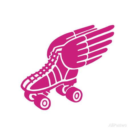 Winged Roller Skate Art by Pop Ink - CSA Images at AllPosters.com