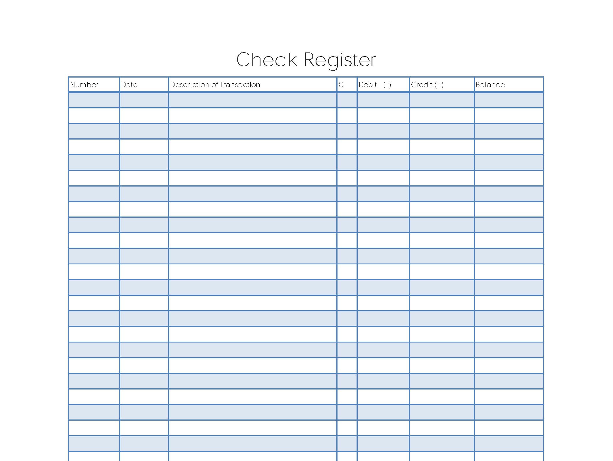 free printable check register checkbook size