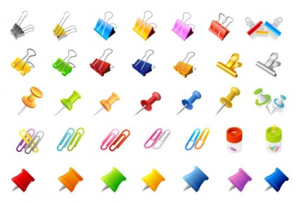 Office supplies and the pins of the clip vector Free vector in ...