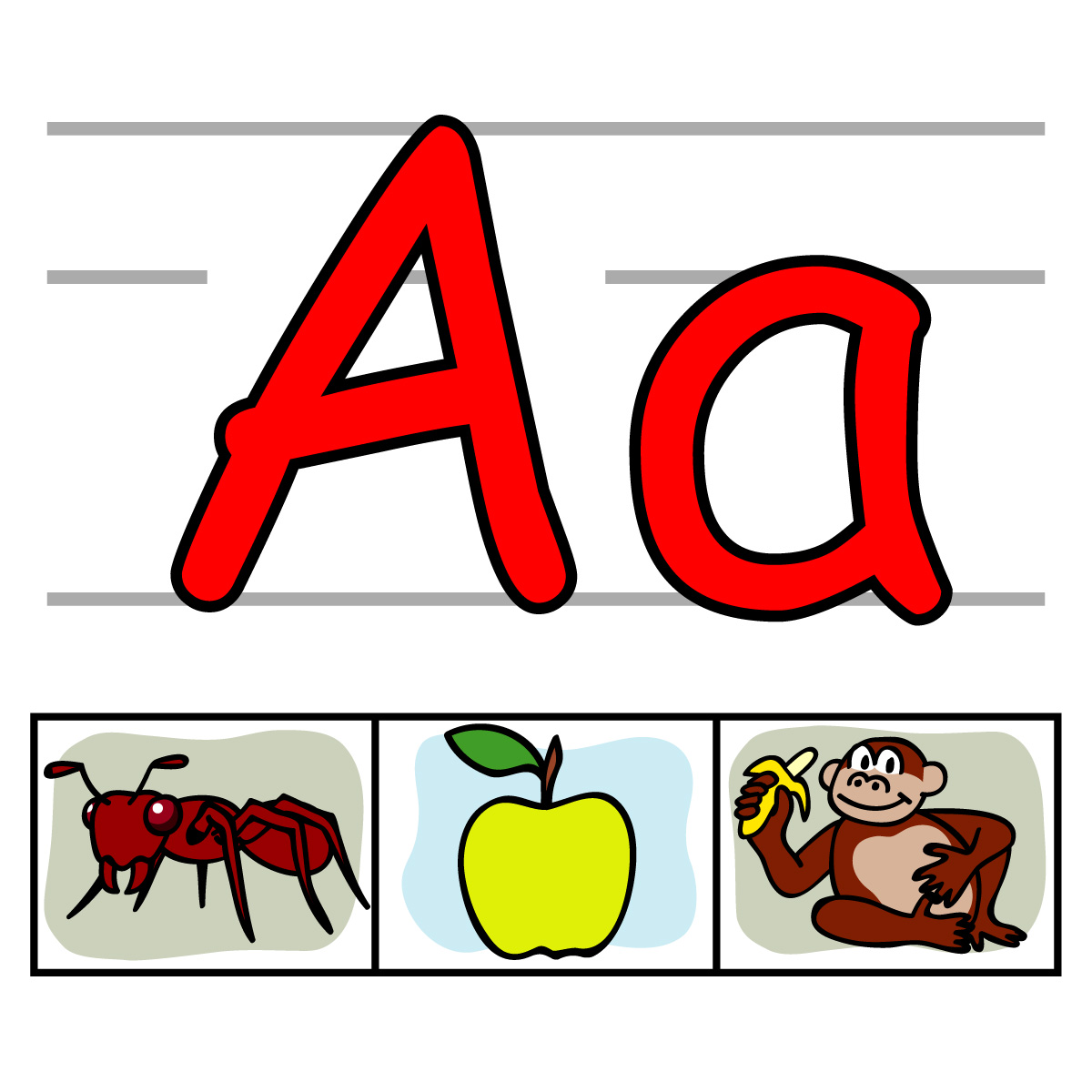 Clip Art: Alphabet Set 01: A Color