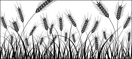 Wheat silhouettes vector material clip arts, free clip art ...