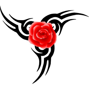 Tribal Tattoo With Rose clip art - Polyvore