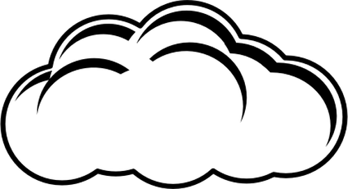 Vector clip art of black and white cloudy day sign | Public domain ...