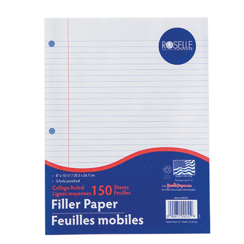 Bulk Loose-Leaf College Ruled Filler Paper, 150-Sheet Packs at ...