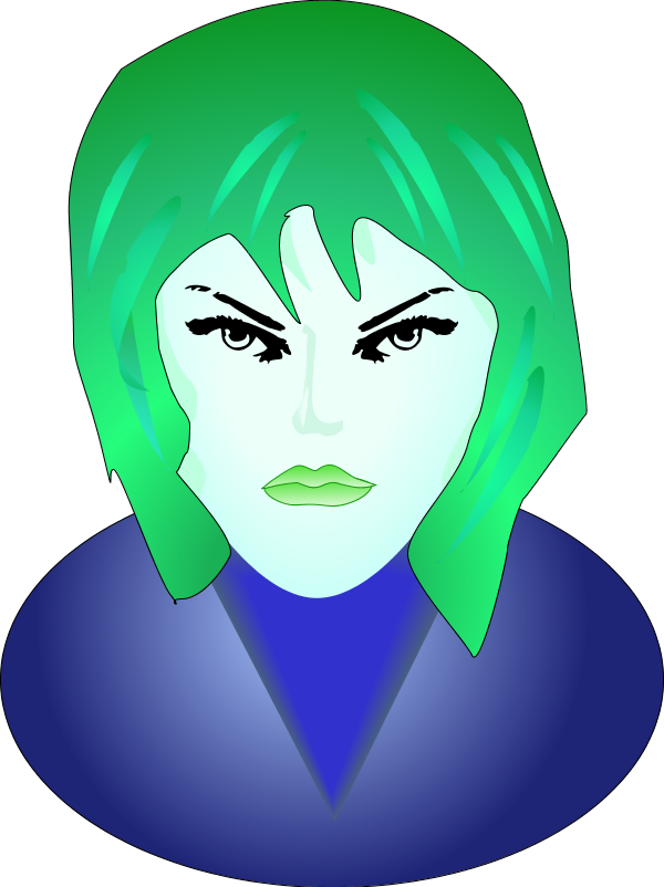 Woman Angry Face - vector Clip Art