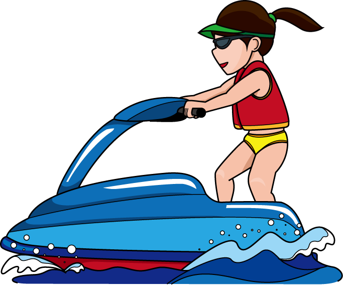 Jet skiing clipart