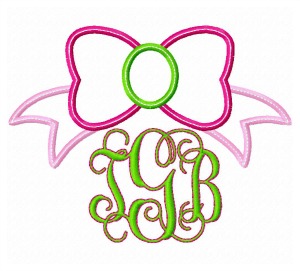 Bow Applique Monogram Frame