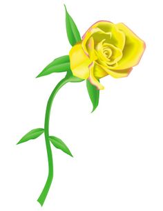 single yellow rose clipart