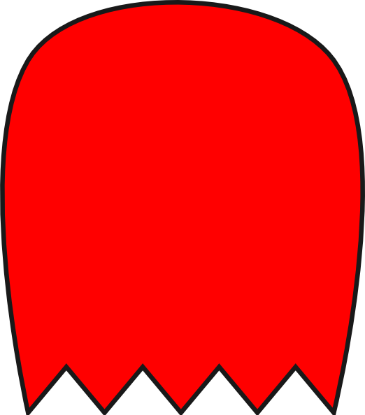 Red Pacman Ghost Clip Art - vector clip art online ...