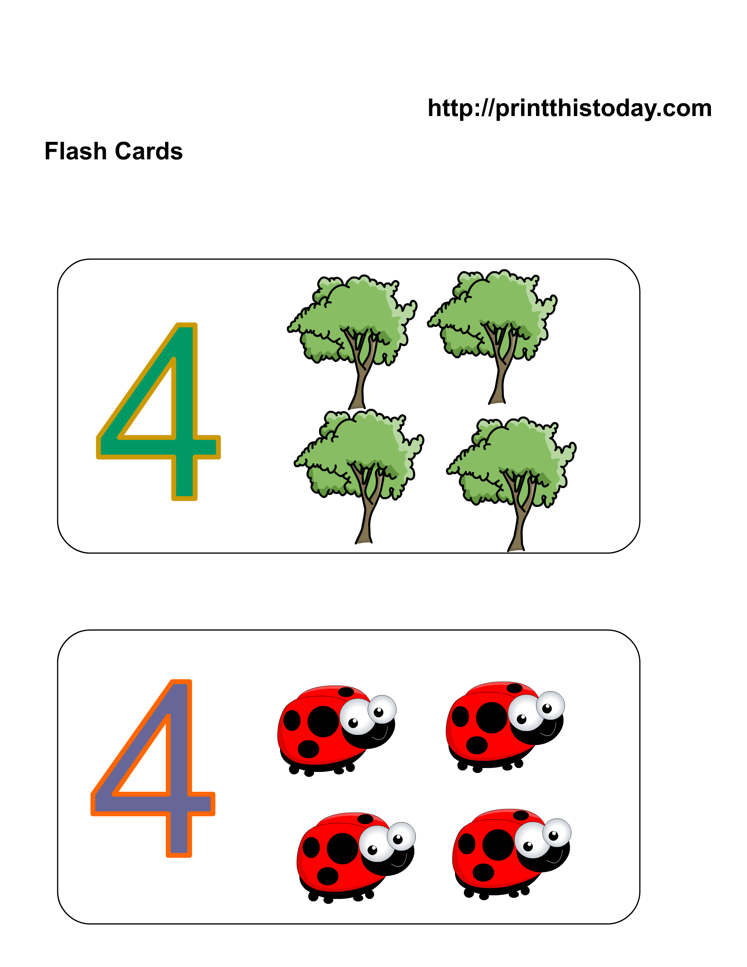 Free Kindergarten Math Worksheets (Number Four, 4) | Print This Today