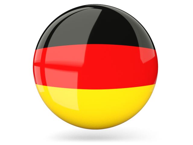 Glossy round icon. Illustration of flag of Germany