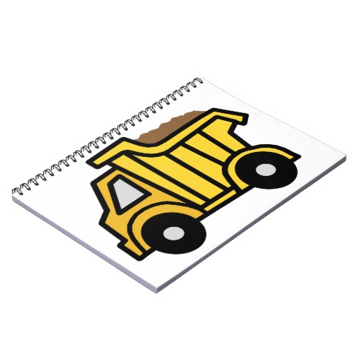 Cartoon Clip Art with a Construction Dump Truck Note Books from ...