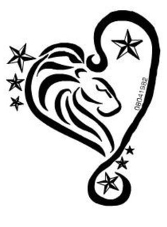 Stars and Leo Heart Tattoo Design | Tattooshunt.com