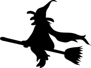 Witch broom silhouette clipart