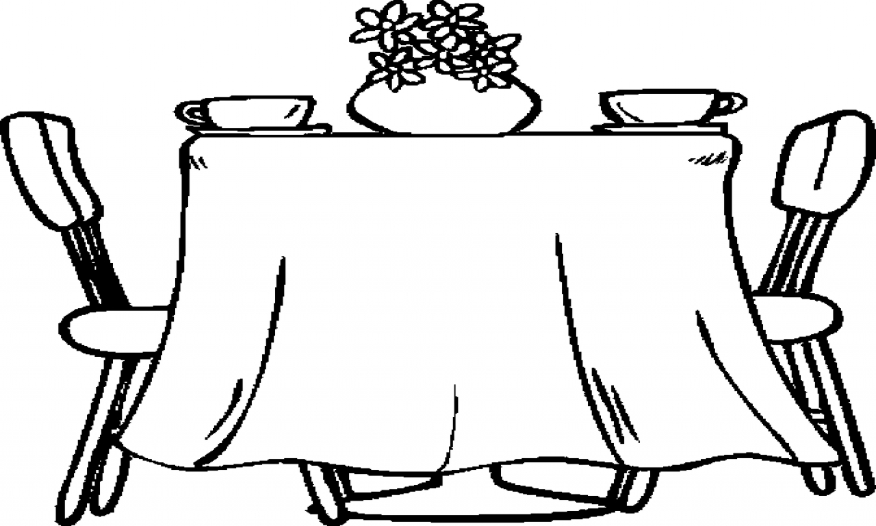 Black dining table set, dining room table coloring page simple ...