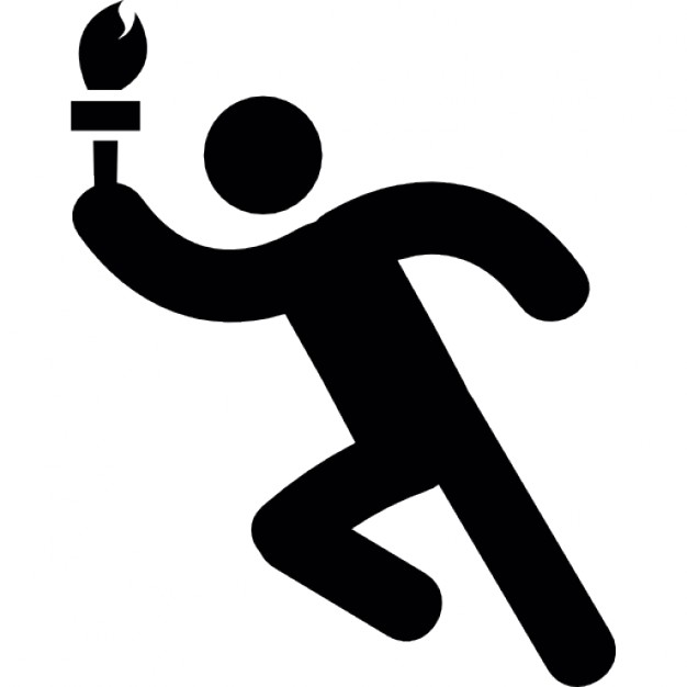 Man running with olimpic torch Icons | Free Download