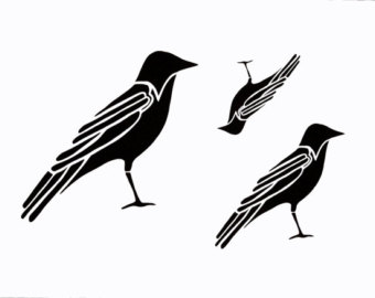 Crow stencil | Etsy