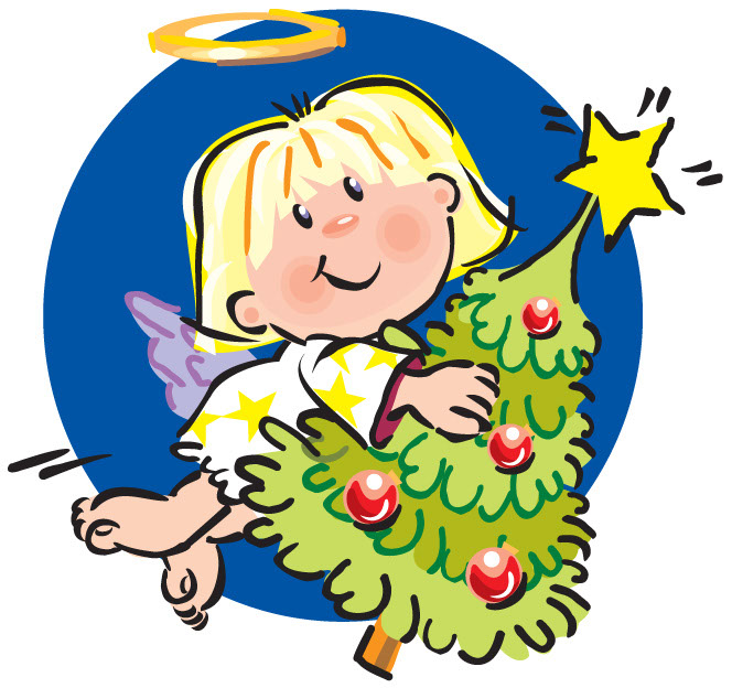 Christmas tree clipart angel