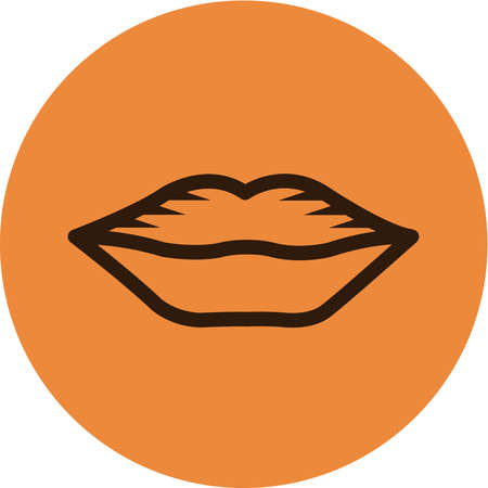 Stock Illustration - Illustration of lips on an orange background