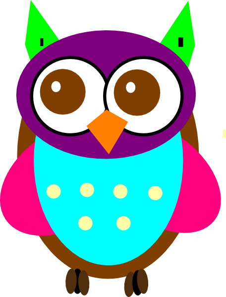 Colorful Baby Owl Clip Art - vector clip art online ...