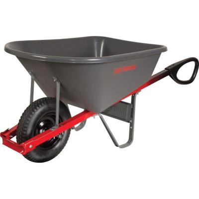 True Temper 6 cu. ft. Poly Wheelbarrow with Total Control Handles ...