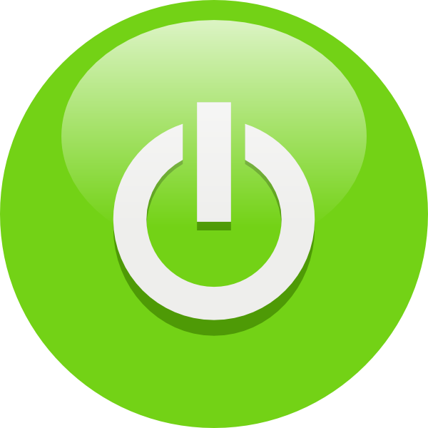 Green Power Button clip art Free Vector