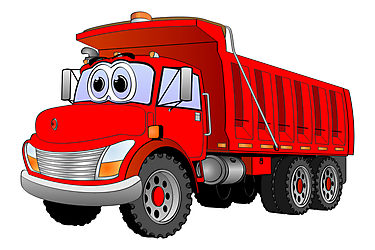 Red Dump Truck 3 Axle Cartoon" Photographic Prints by Graphxpro ...