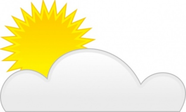 Weather cloud and sun clip art | Download free Vector