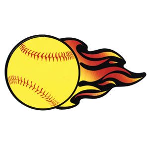 Flaming softball clipart