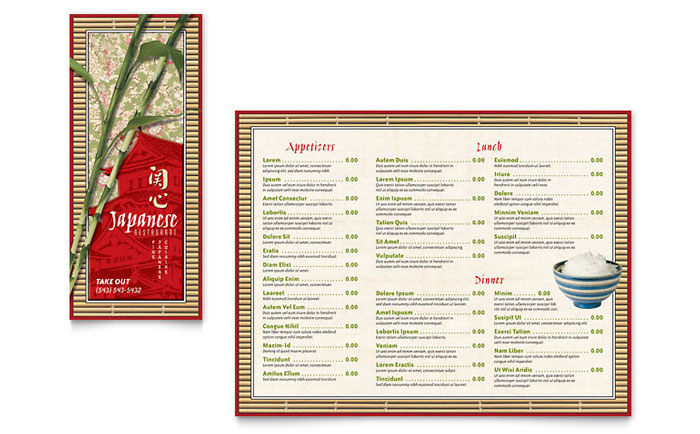 Tri Fold Menu Templates & Designs | Tri Fold Menus