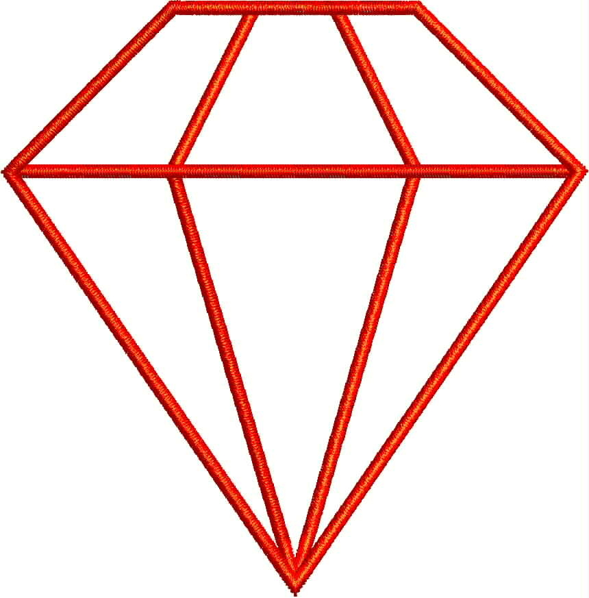 red superman diamond outline only