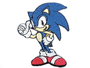 Amazon.com: SONIC THE HEDGEHOG Sega Iron On Sew On Cartoon Gamer ...