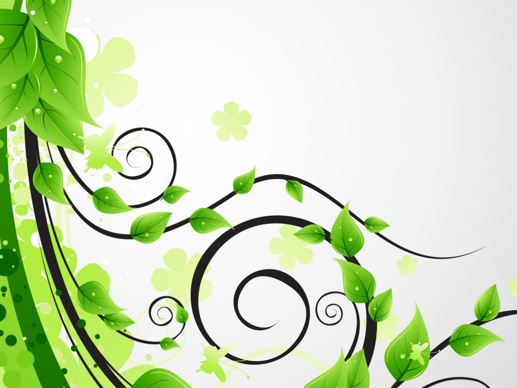 Green floral leaves Backgrounds - 3D, Flowers, Nature - PPT ...