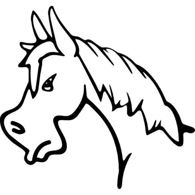 Angry horse face side view outline Icons | Free Download