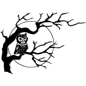 Owl On Tree Branch clip art - vector clip art online, royalt ...